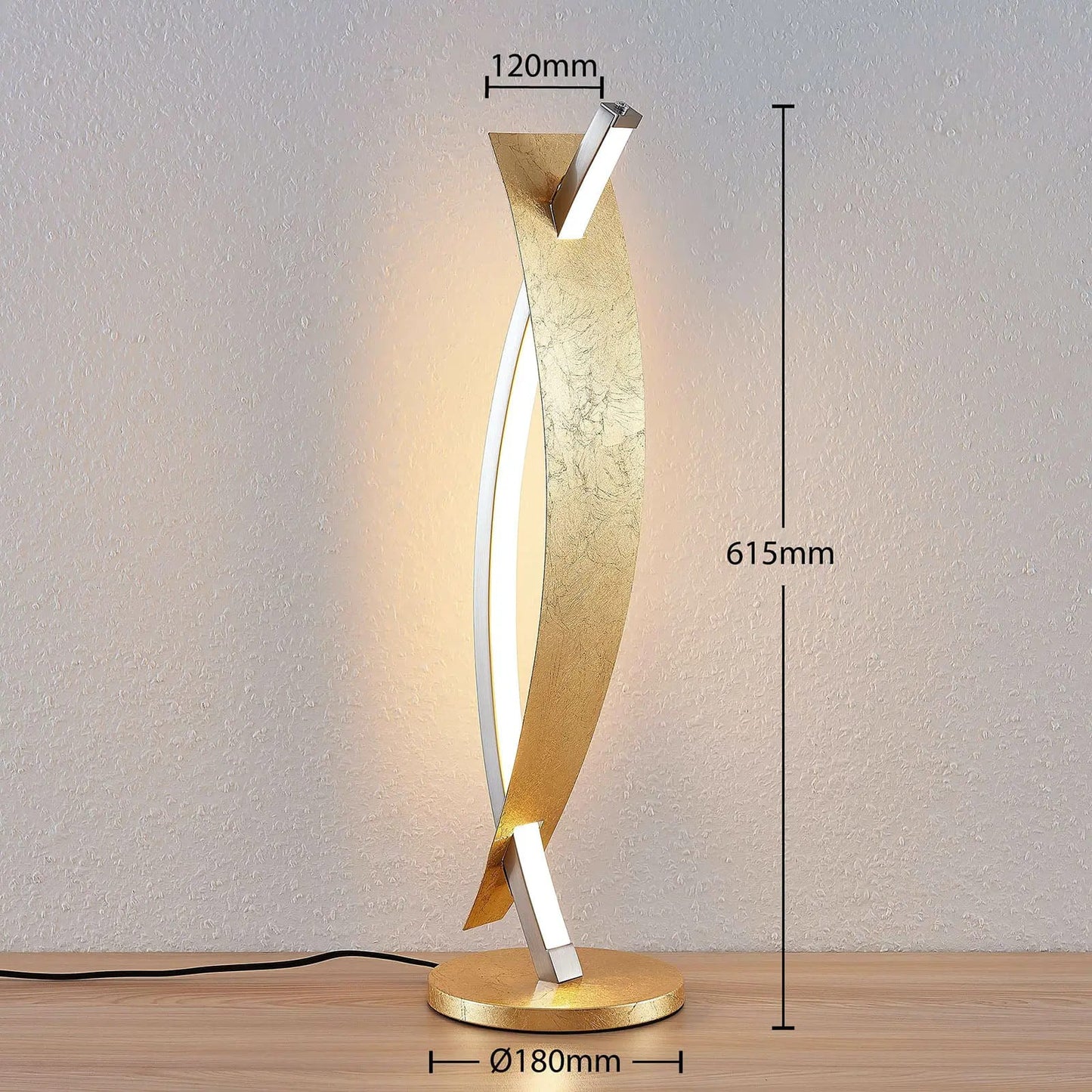 Elegantiško aukso spalvos LED stalinis šviestuvas Marija