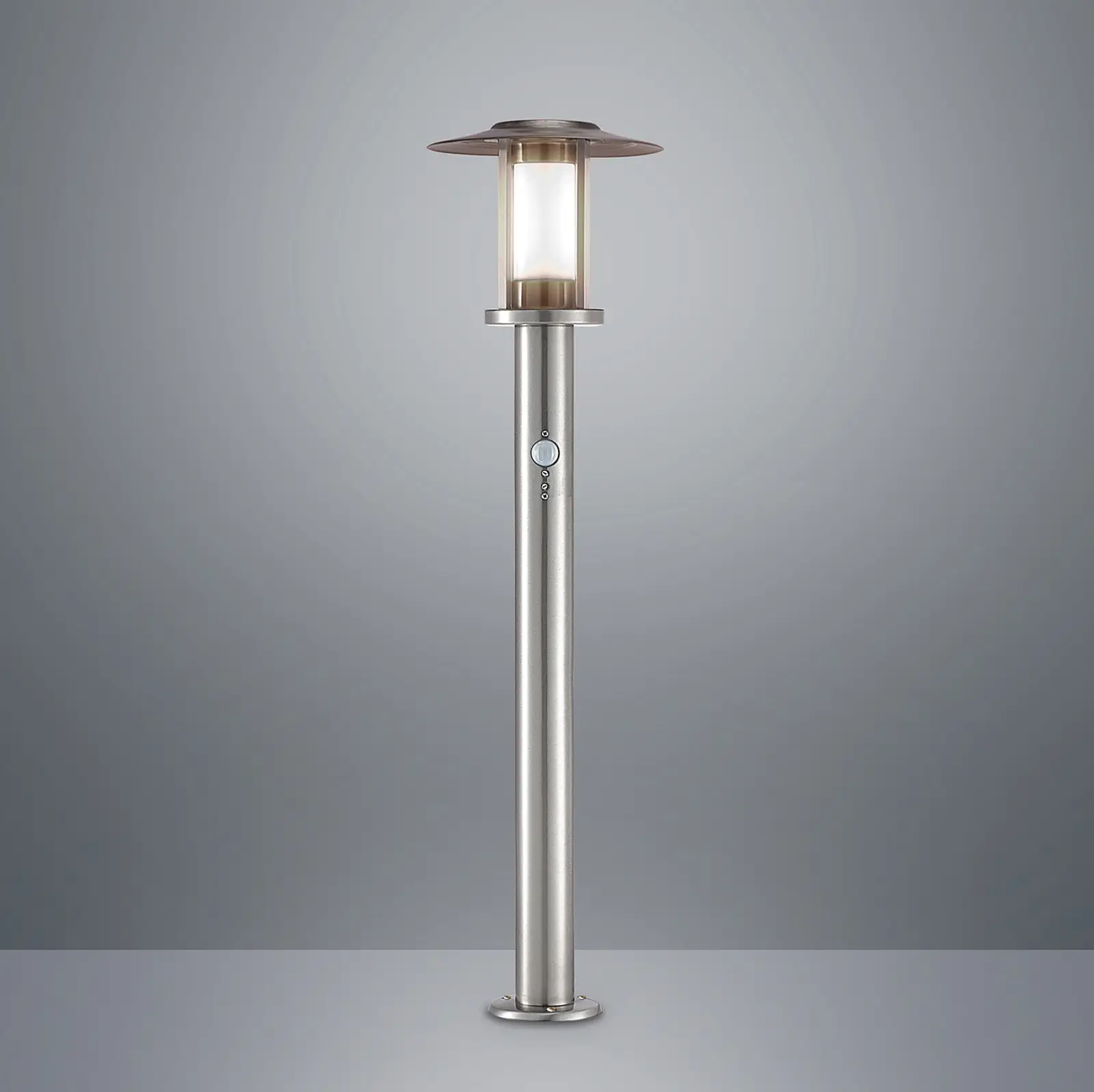 LED šviestuvas Gregory, nerūdijantis plienas, su jutikliu