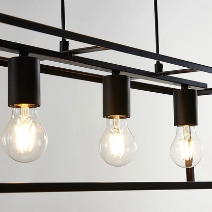 Juodos spalvos pakabinamas narvelis Emily, 3 šviestuvai