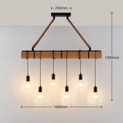 Pakabinamas šviestuvas Cintia su medžiu, šešių liepsnų