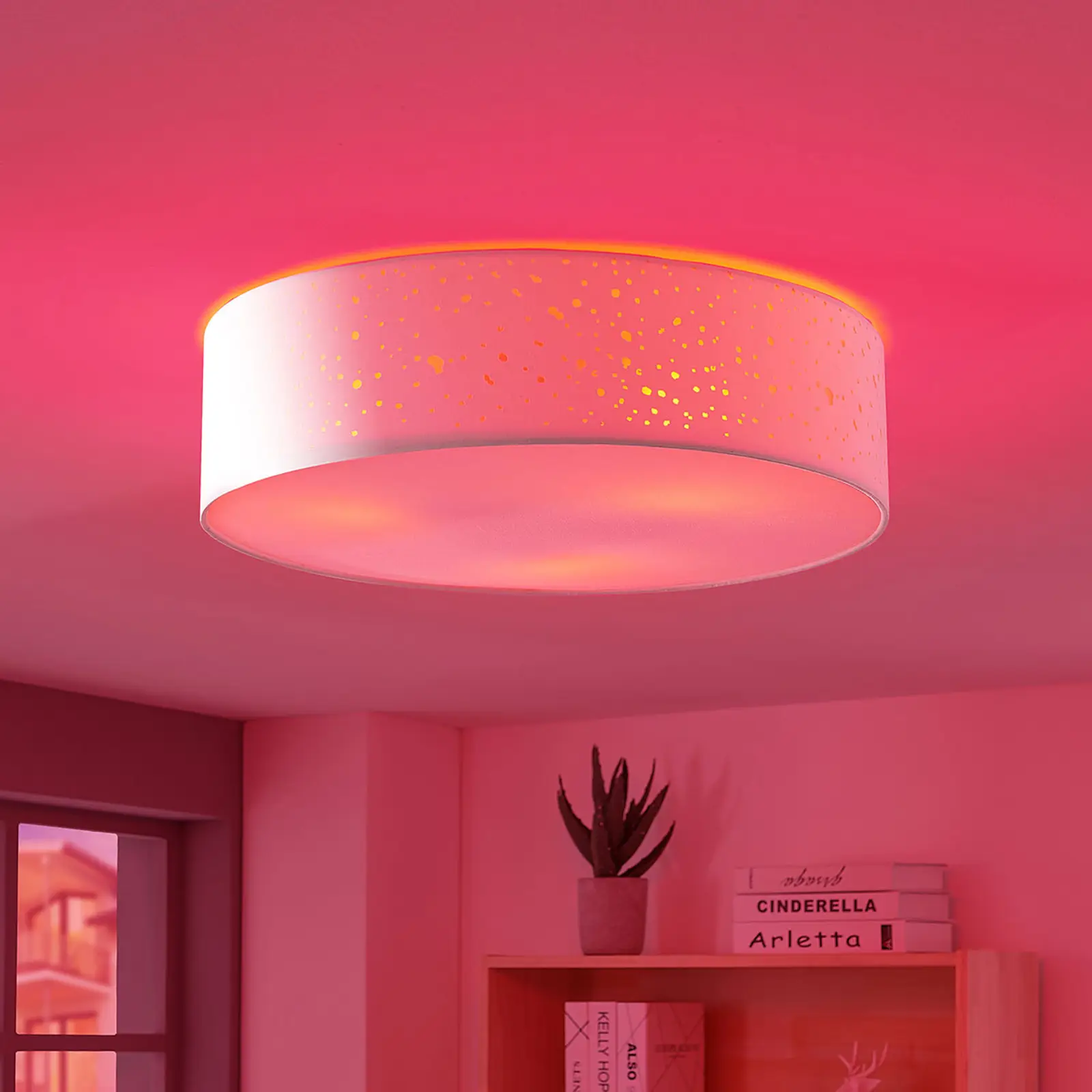 Lindby Smart LED lubų lempa Alwine, programėlė, tiesiogiai