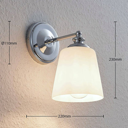 Yola sieninis šviestuvas su stiklo gaubtu, chromas