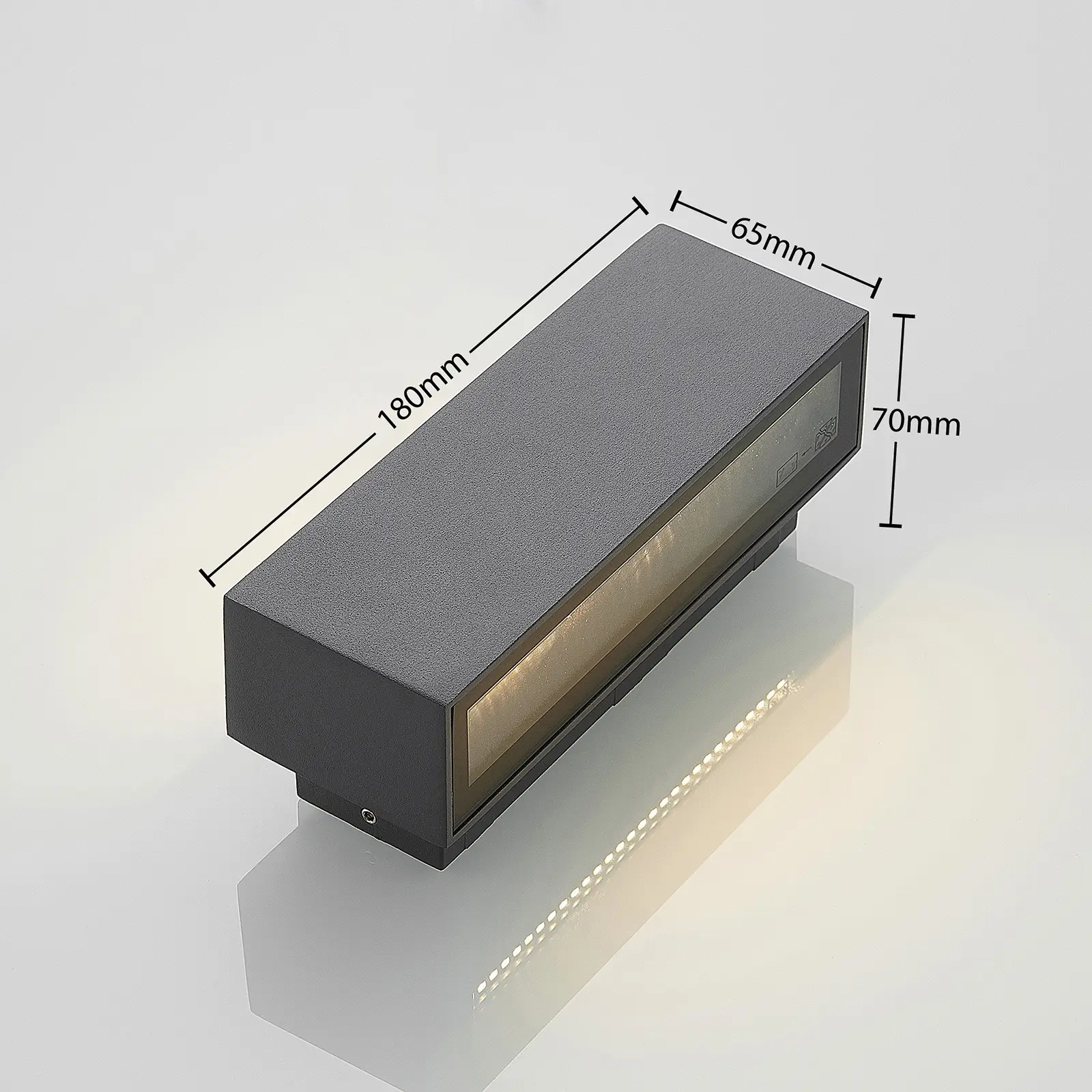 LED lauko sieninis šviestuvas Oliver, tamsiai pilkas, 18 cm