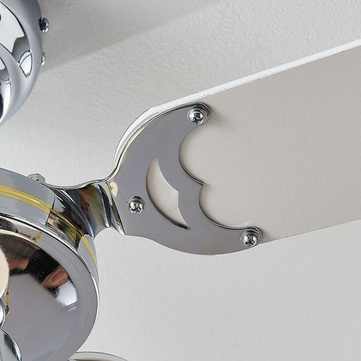 Joulin lubų ventiliatorius, apšviestas, juoda/balta