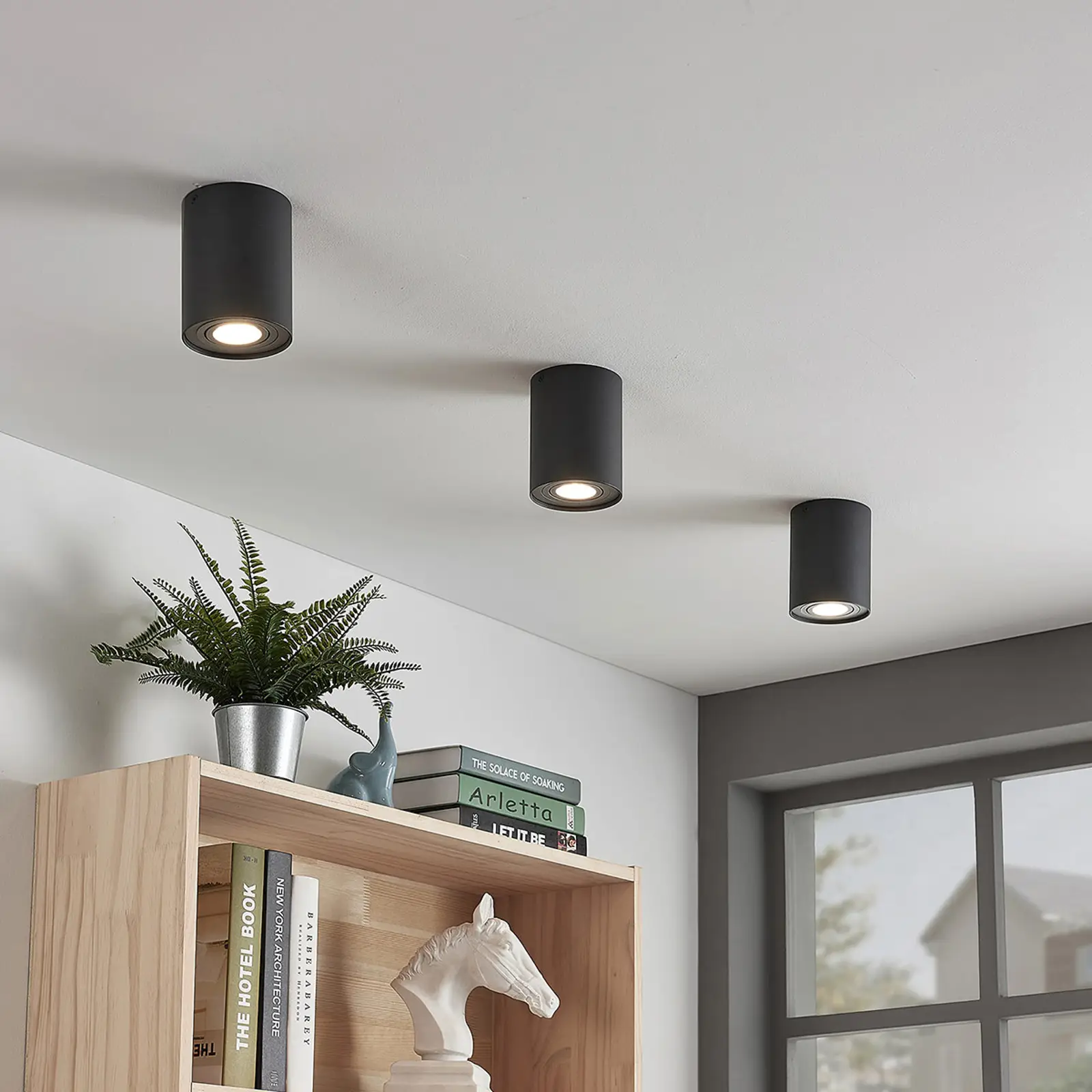 Antracito spalvos GU10 apatinis šviestuvas Tiberius