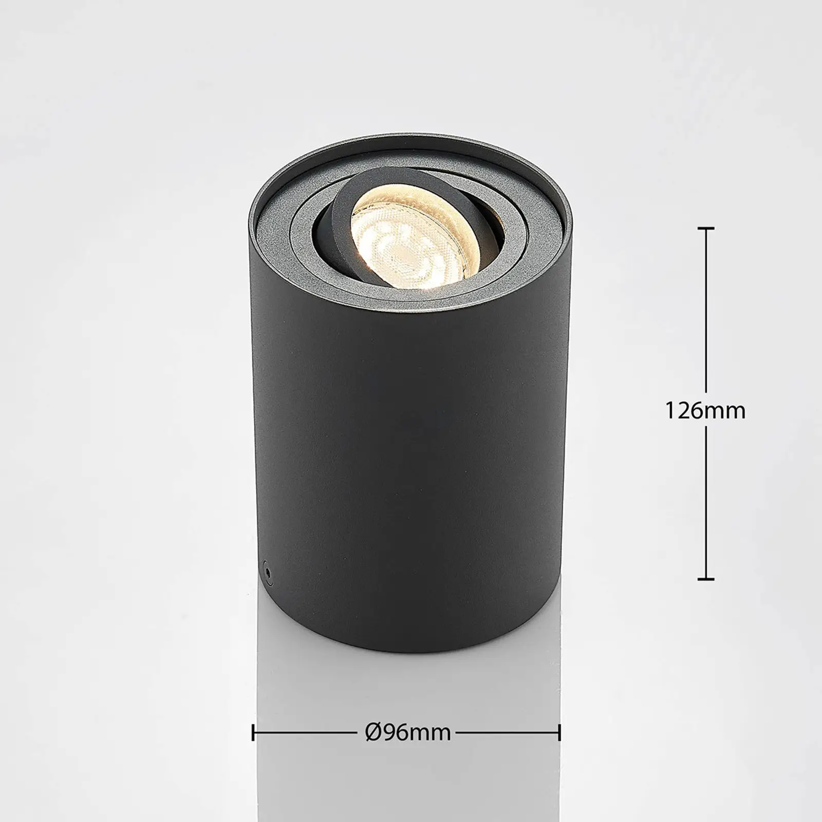 Antracito spalvos GU10 apatinis šviestuvas Tiberius