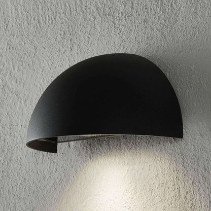 Sieninis lauko šviestuvas Atina, pusapvalis, tamsiai pilkas