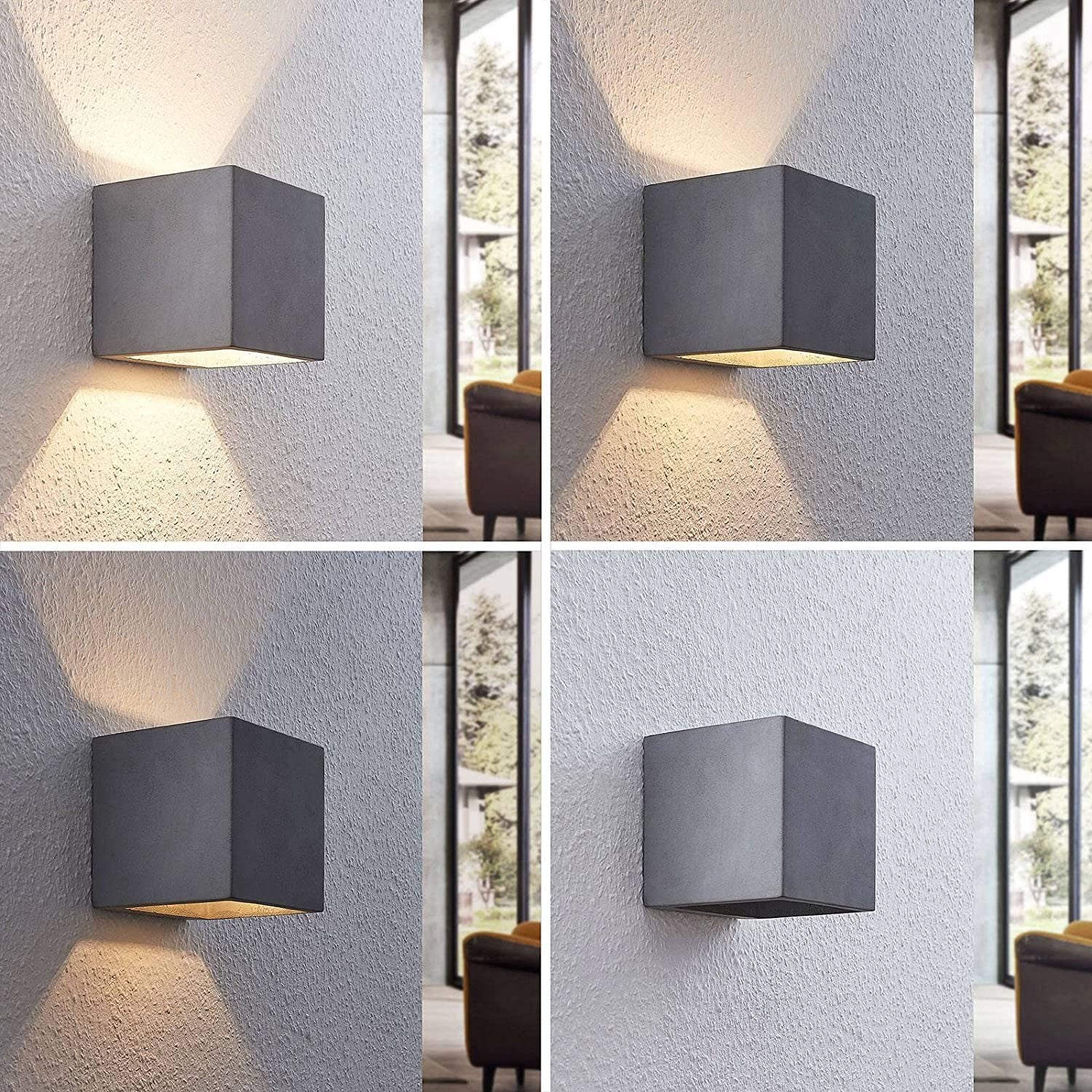 Lindby Keir betoninis sieninis šviestuvas, kubas