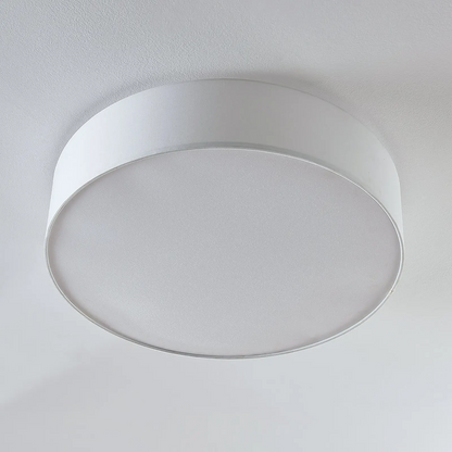 Baltos spalvos medžiaginis lubinis šviestuvas Gordana, 57 cm