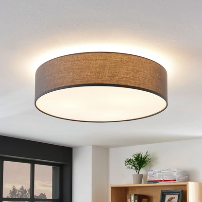 Medžiaginis lubinis šviestuvas Gordana pilkos spalvos, 57 cm