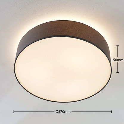 Medžiaginis lubinis šviestuvas Gordana pilkos spalvos, 57 cm