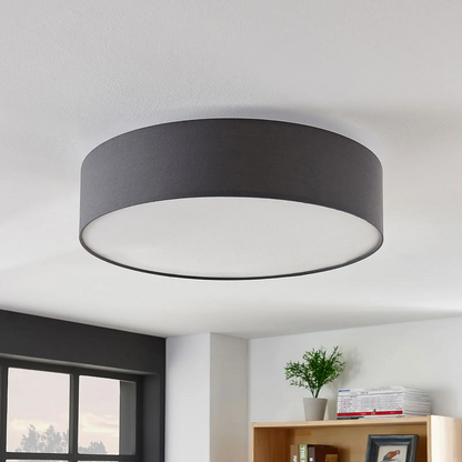 Medžiaginis lubinis šviestuvas Gordana pilkos spalvos, 57 cm