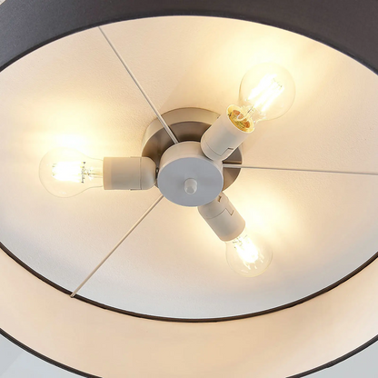 Medžiaginis lubinis šviestuvas Gordana pilkos spalvos, 57 cm