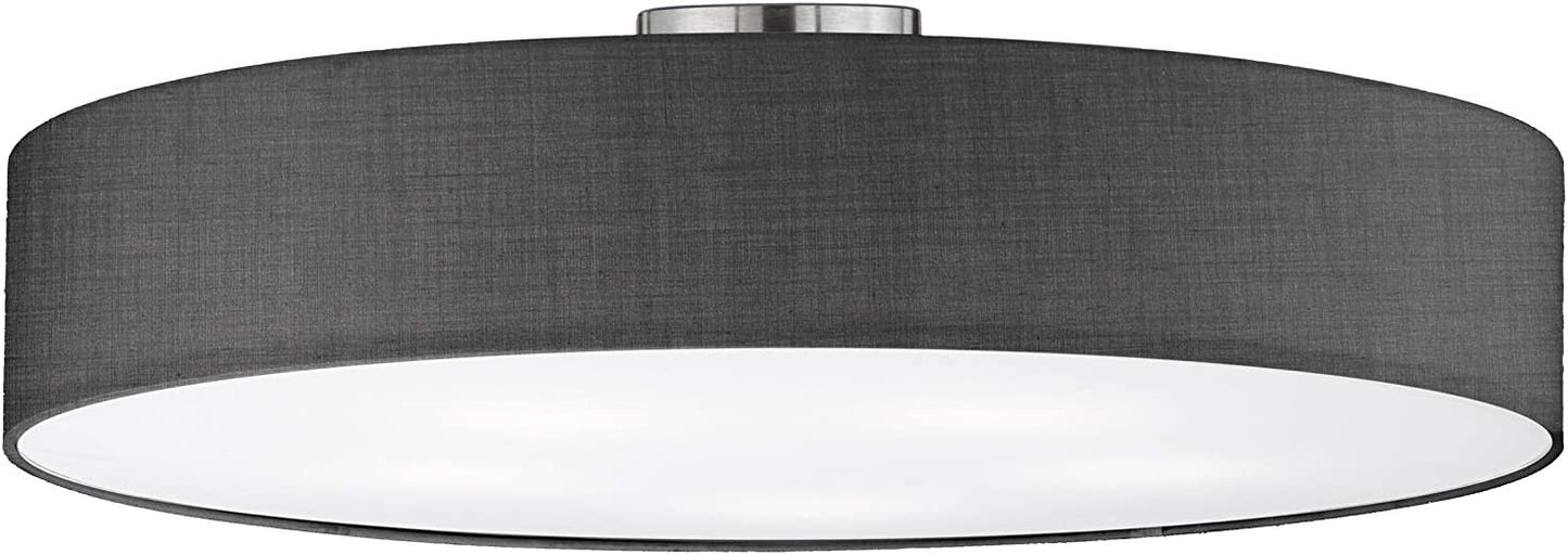 Pilka lininė lubinė lempa Gordana, 57 cm