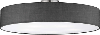 Pilka lininė lubinė lempa Gordana, 57 cm