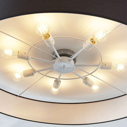 Medžiaginis lubinis šviestuvas Gordana pilkos spalvos, 98 cm