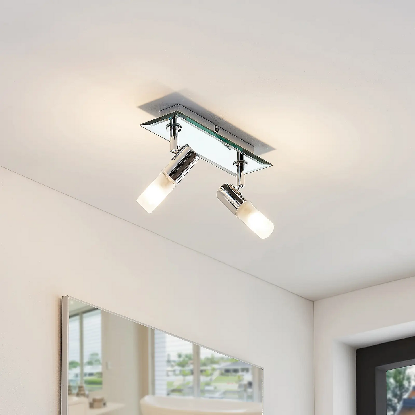 Vonios sieninis prožektorius Zela, 2 liepsnos chromo