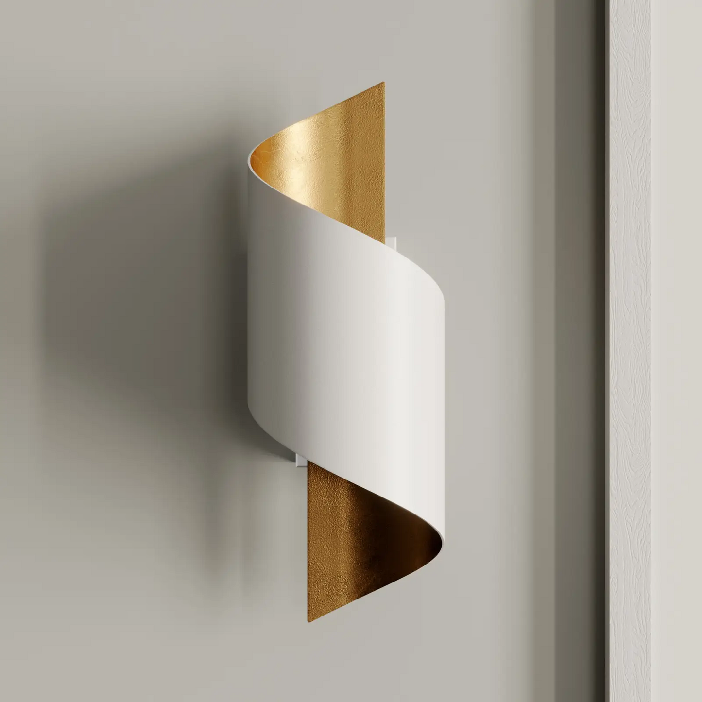 Metalinis LED sieninis šviestuvas Desirio, balto aukso