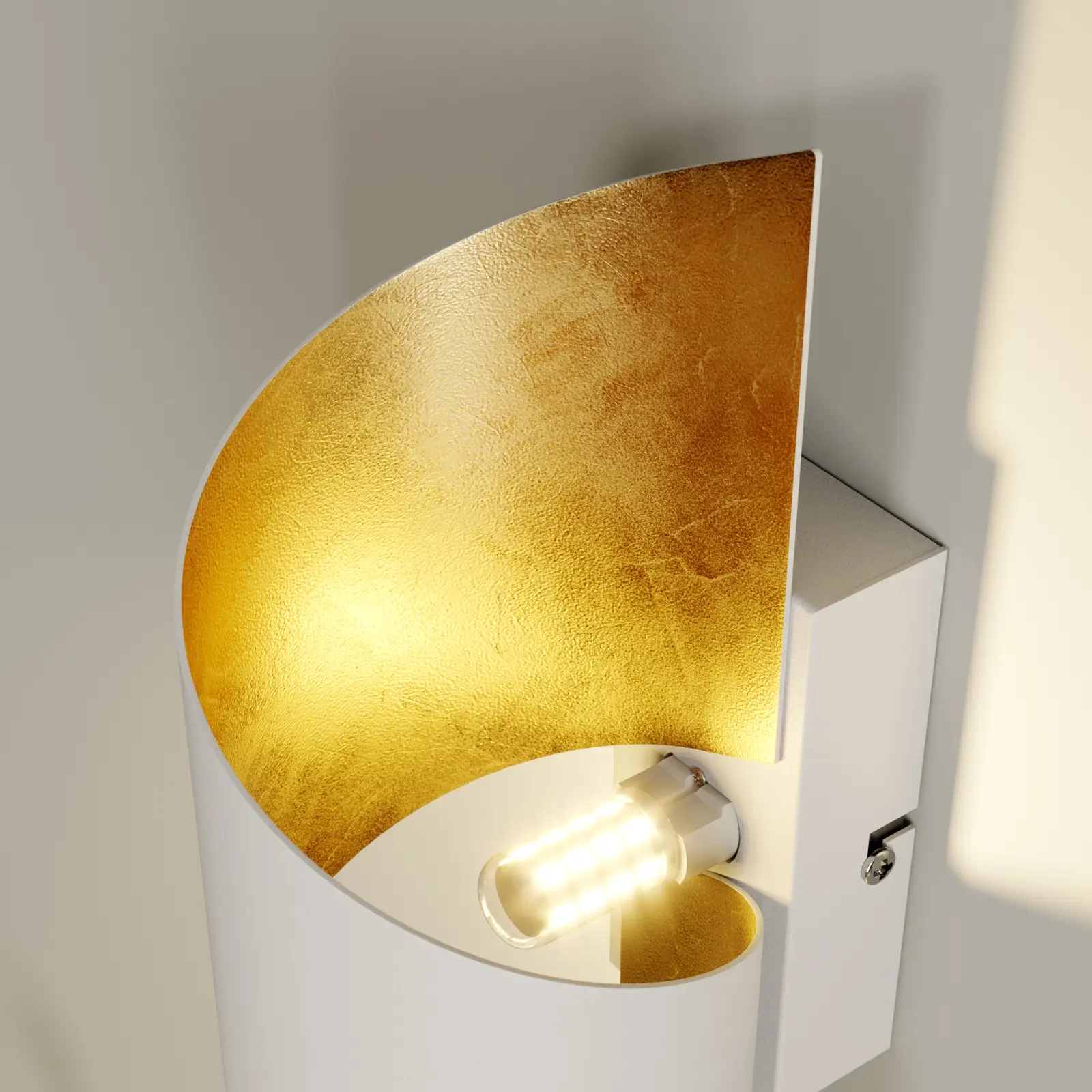 Metalinis LED sieninis šviestuvas Desirio, balto aukso