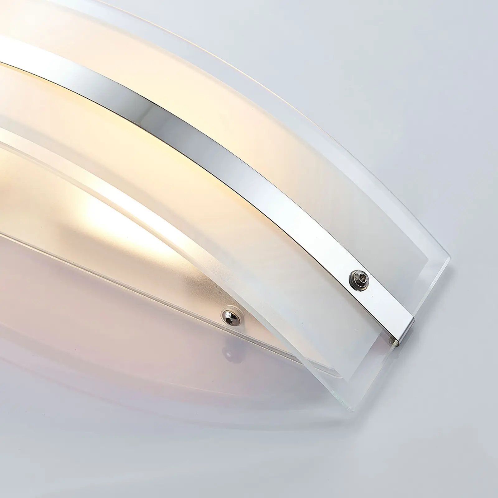 LED sieninis šviestuvas Zinka iš stiklo, 37,5 cm