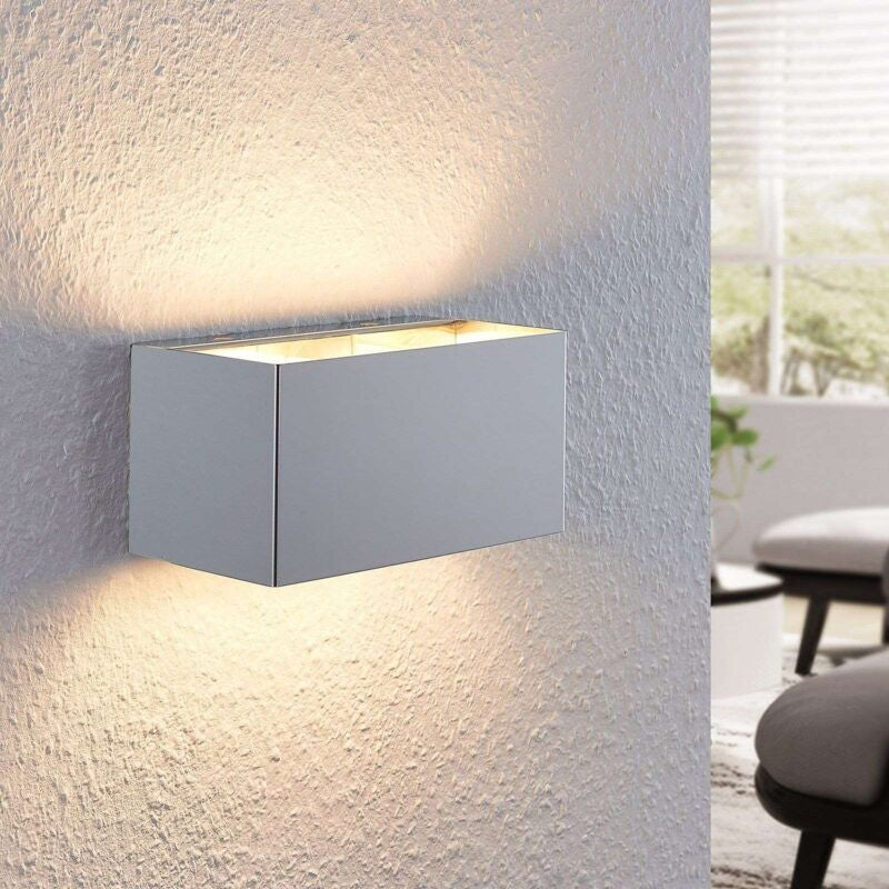 Nehle chromuotas sieninis šviestuvas, kampinis, 2 lempučių