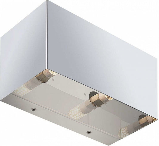 Nehle chromuotas sieninis šviestuvas, kampinis, 2 lempučių