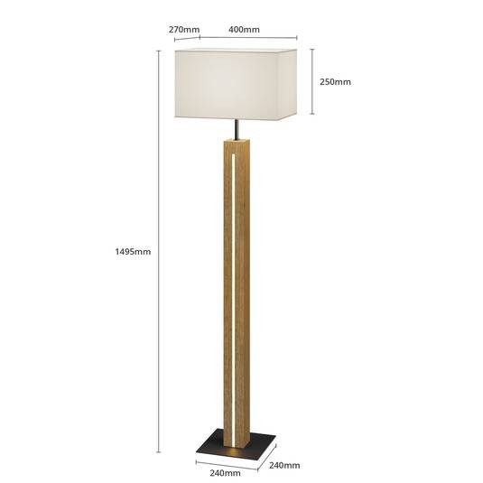 Medžiaginis toršeras Garry su mediniu rėmu, kampinis