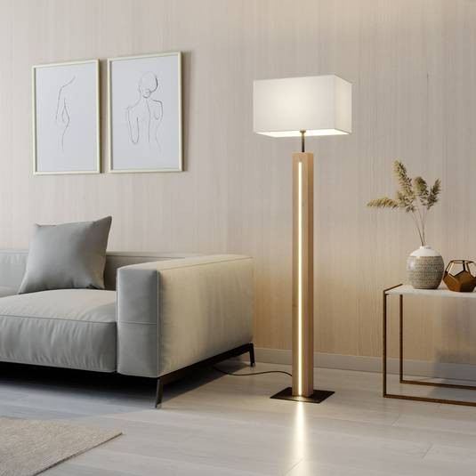 Medžiaginis toršeras Garry su mediniu rėmu, kampinis