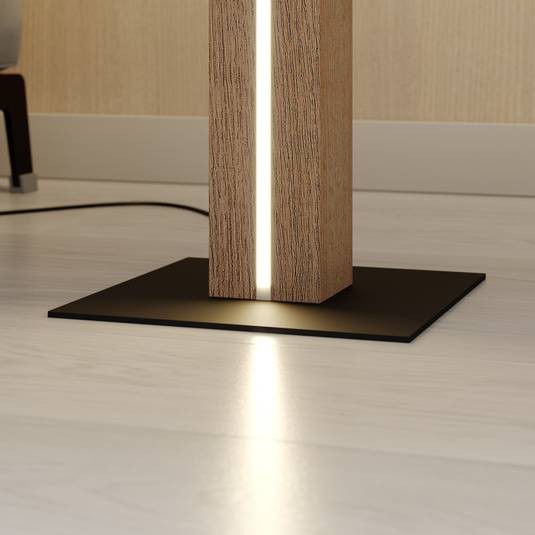 Medžiaginis toršeras Garry su mediniu rėmu, kampinis