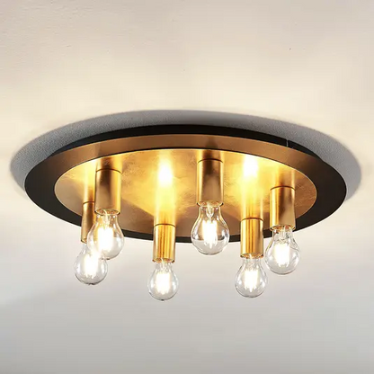 Justik metalinis lubinis šviestuvas, 6 lempučių, juodas