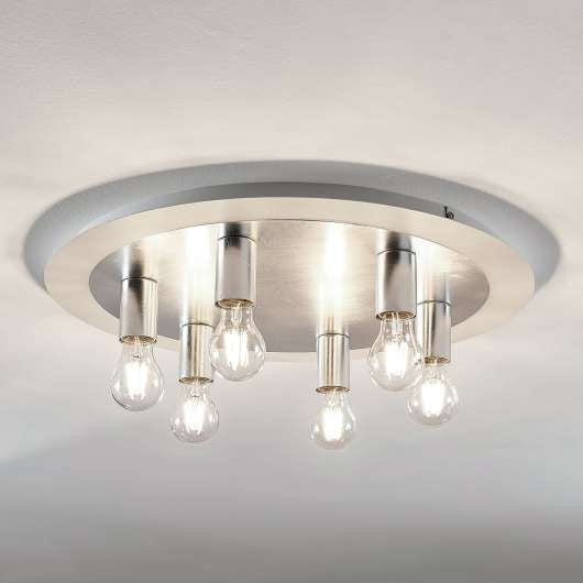 Justik metalinis lubinis šviestuvas, 6 lempučių, baltas