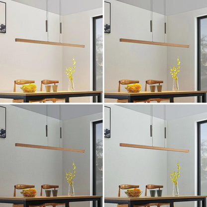 LED medinis linijinis pakabinamas šviestuvas Tamlin, buko spalvos