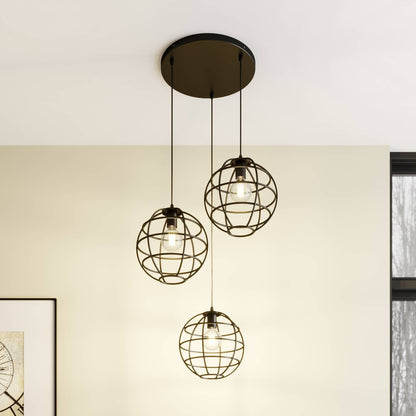 Bekira pakabinamas šviestuvas, trijų lempučių, komplektuojamas