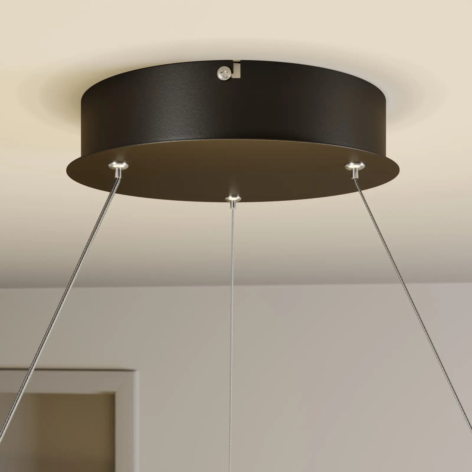 Lindby Lucy LED pakabinamas šviestuvas, 90cm, matinė juoda