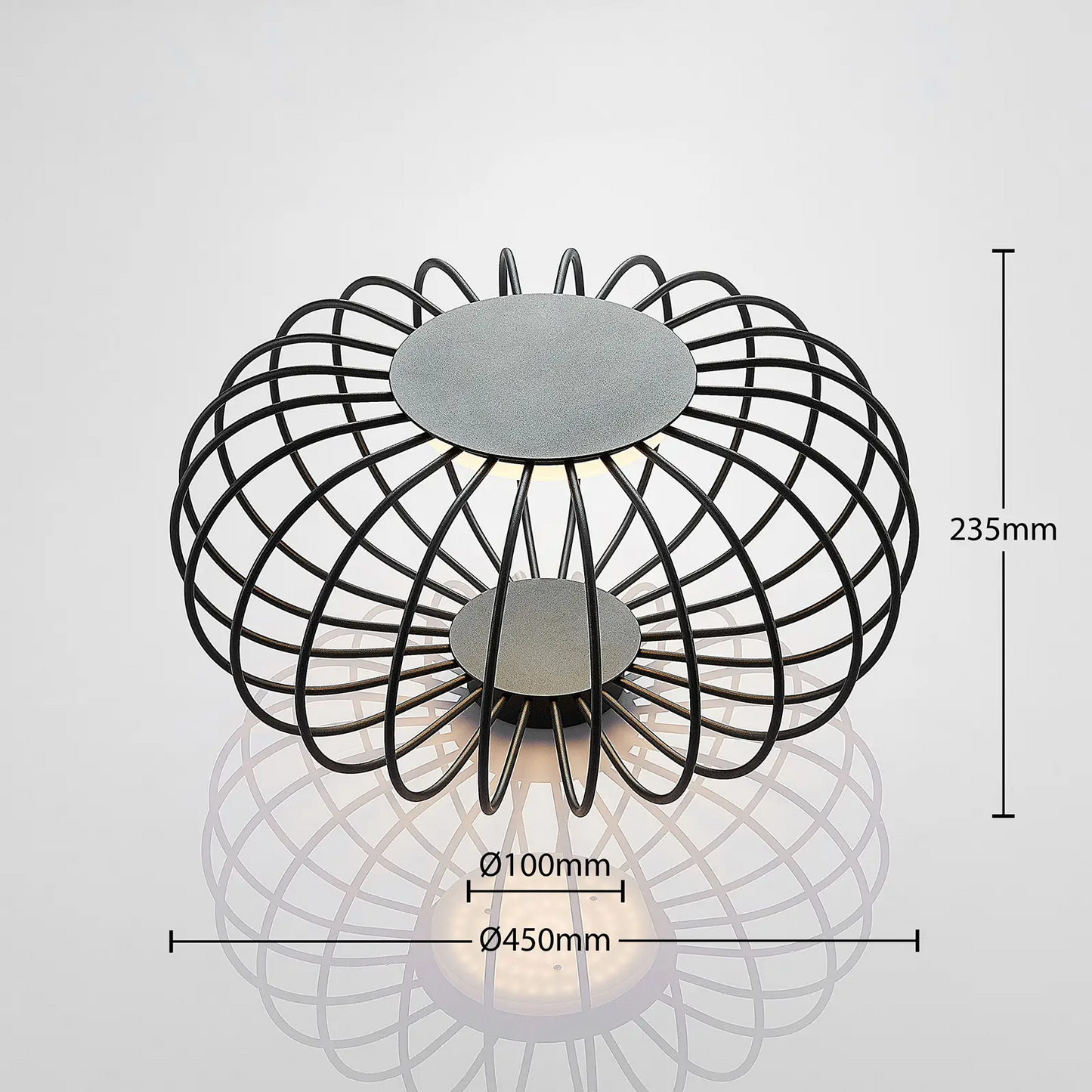 Lucande Lusine LED lubinis šviestuvas juodos spalvos