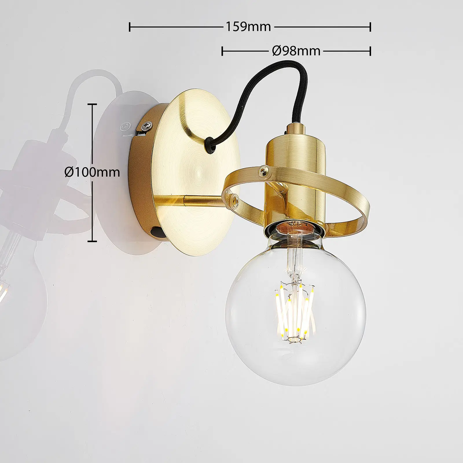 Lindby Mirtel sieninis šviestuvas iš matinio žalvario