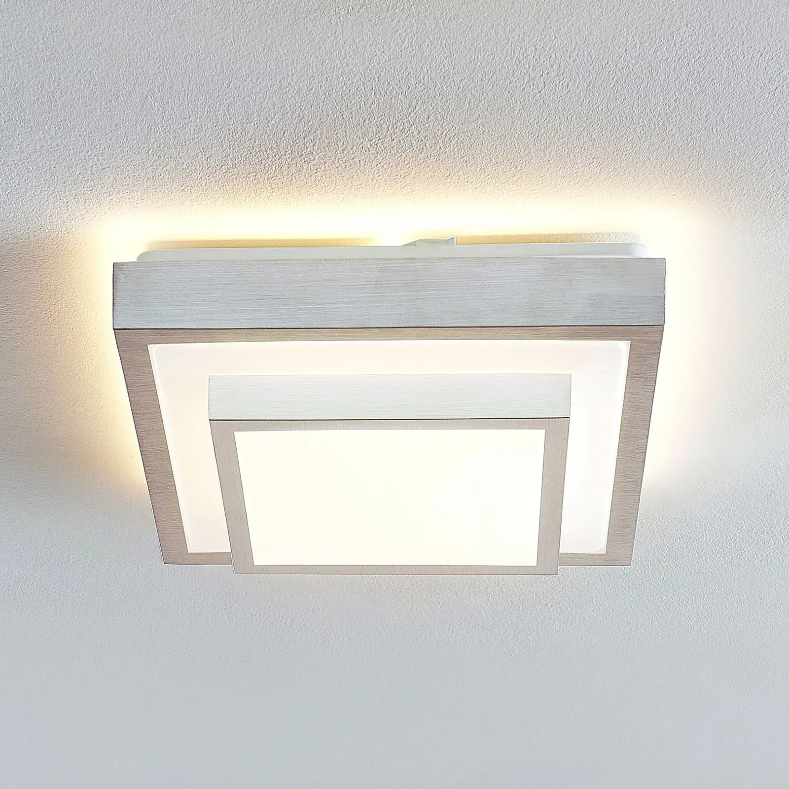 Lindby Mirco LED aliuminio lubinis šviestuvas, kvadratinis, 32 cm