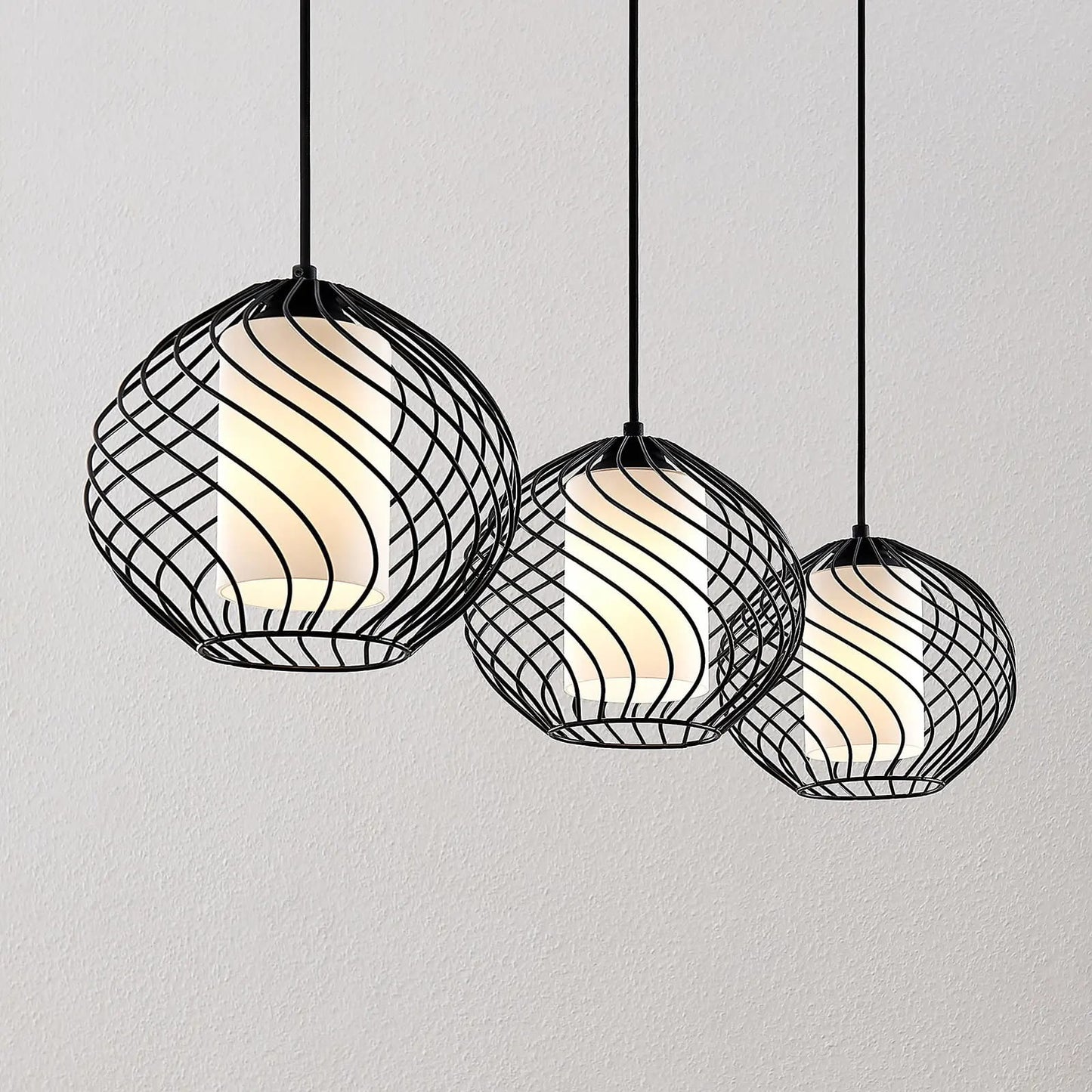 Lindby Cedrice narvelio pakabinamas šviestuvas, 3 šviestuvai