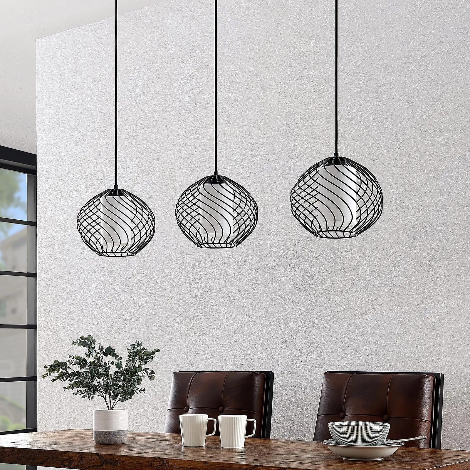 Lindby Cedrice narvelio pakabinamas šviestuvas, 3 šviestuvai