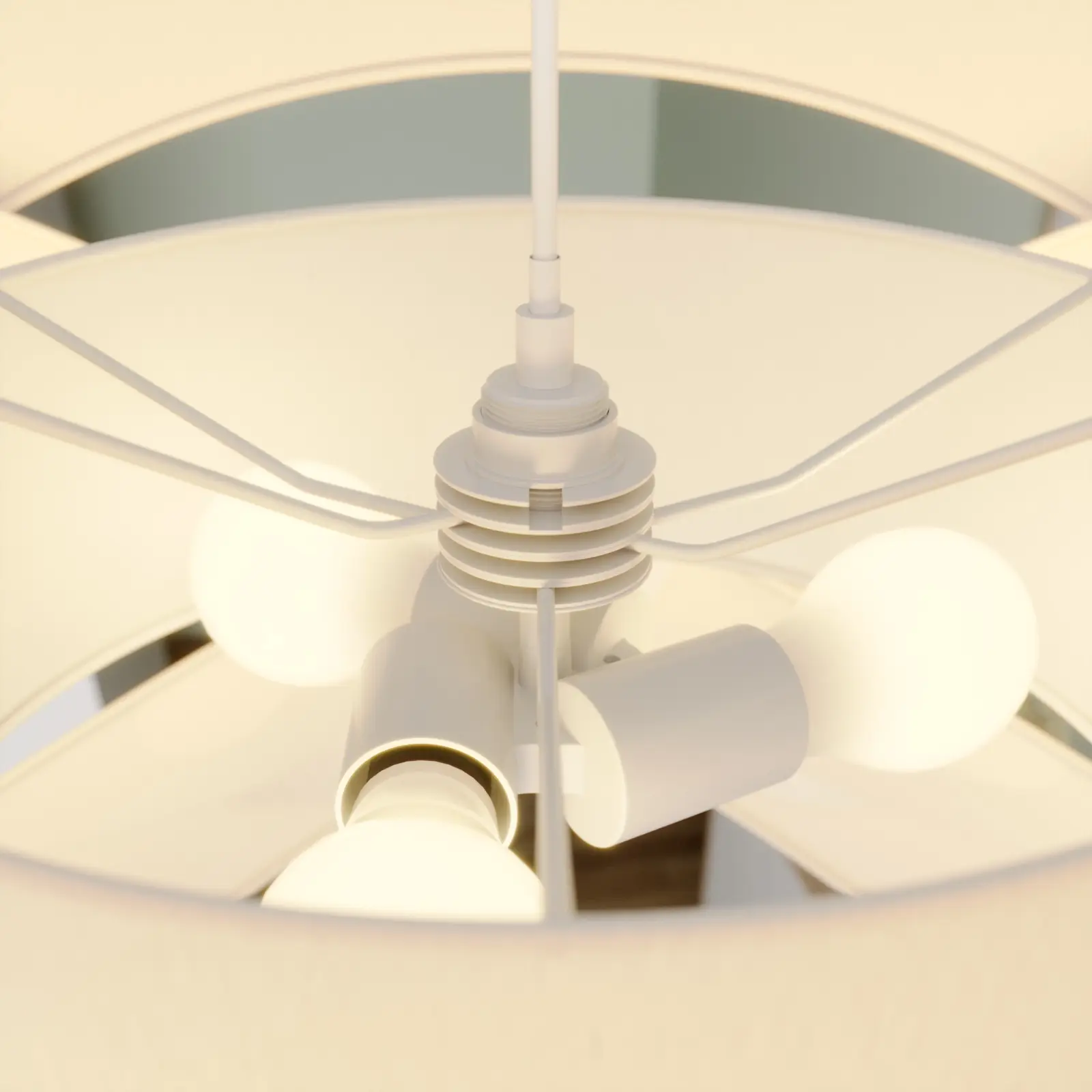 Lindby Simaria medžiaginis pakabinamas šviestuvas, baltas