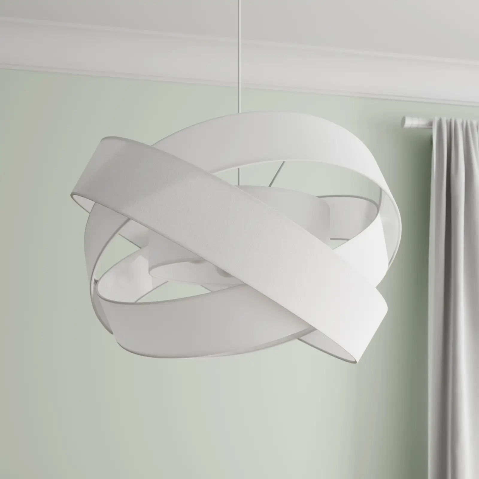 Lindby Simaria medžiaginis pakabinamas šviestuvas, baltas