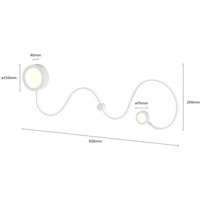 Lindby Annegrit LED sieninis šviestuvas reguliuojamas 20W