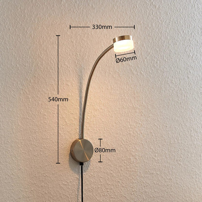 Lindby Gentjana LED sieninis šviestuvas, satininis nikelis
