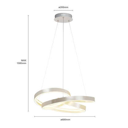 Lucande Gunbritt LED pakabinamas šviestuvas, 60 cm
