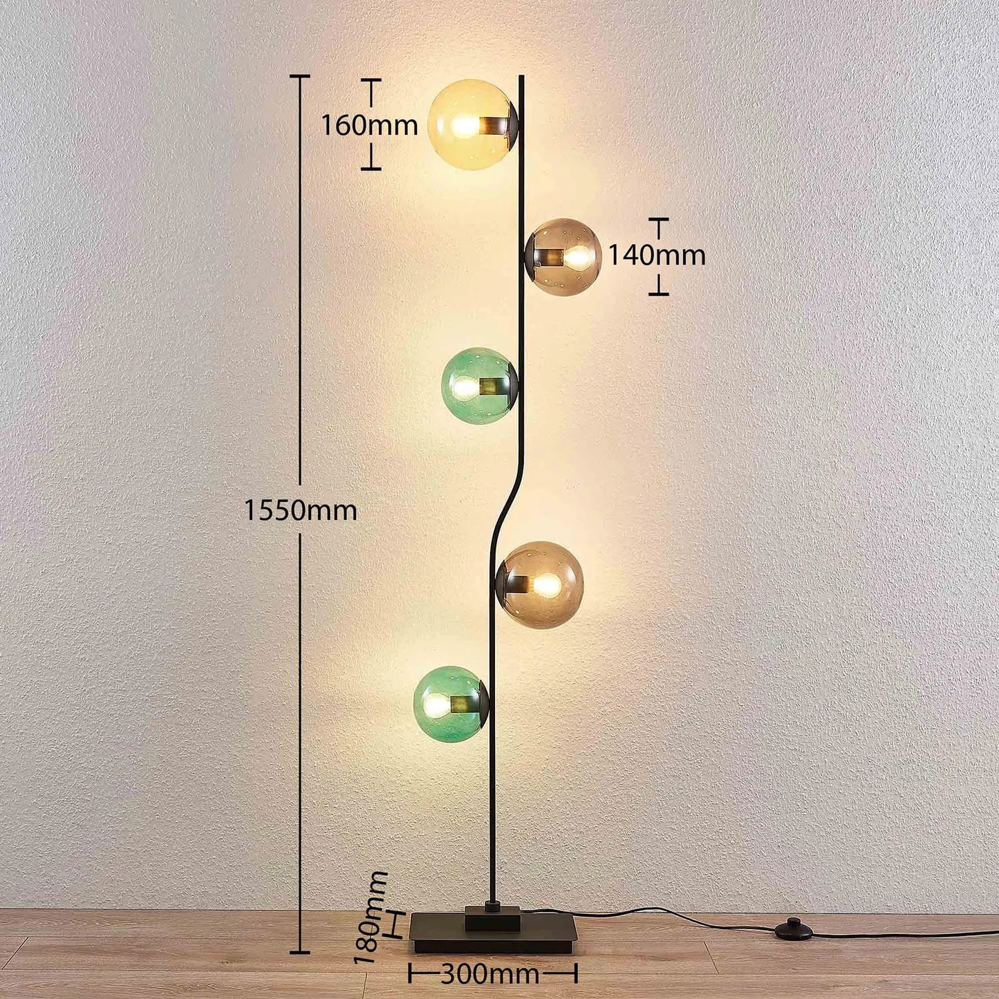 Lindby Avalyn toršeras, įvairiaspalvis, juodas