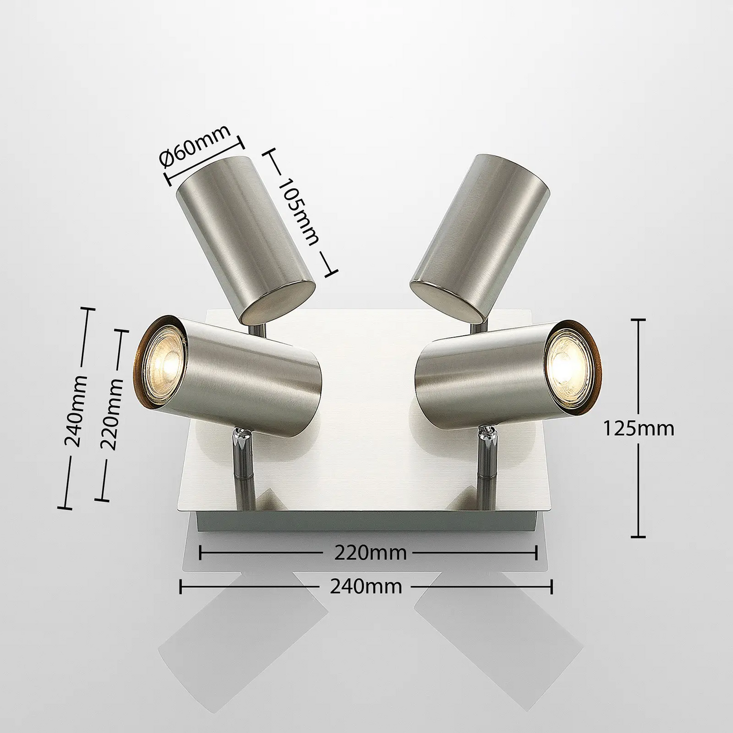Lindby Joffrey lubinis šviestuvas, keturių lempučių, nikelio