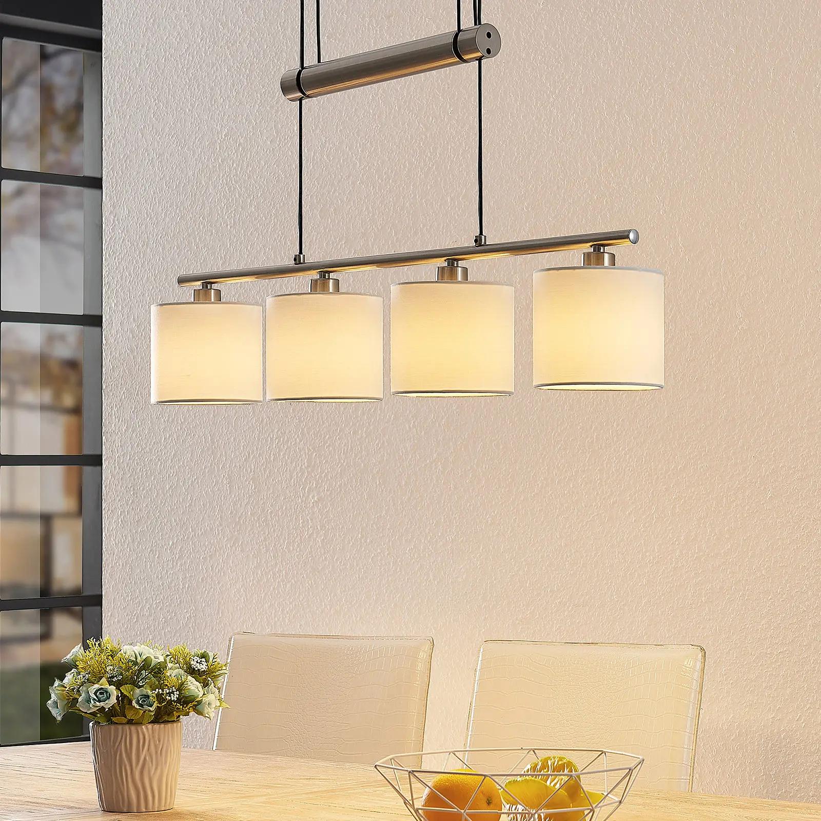 Lindby Jorin pakabinamas šviestuvas, reguliuojamo aukščio, baltas