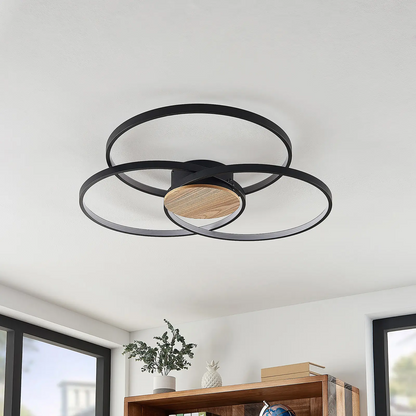 Lindby Riley LED lubinis šviestuvas, pritemdomas, juodas