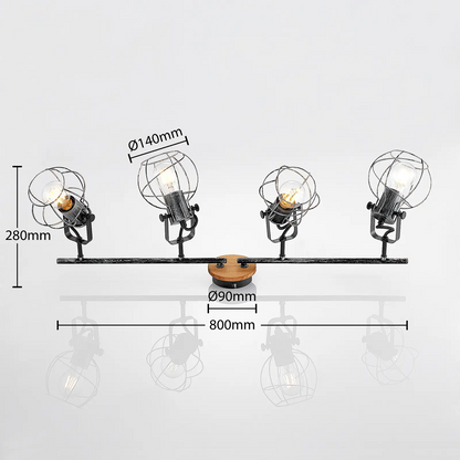 Lindby Salima lubinis prožektorius, narveliai, 4 šviestuvai