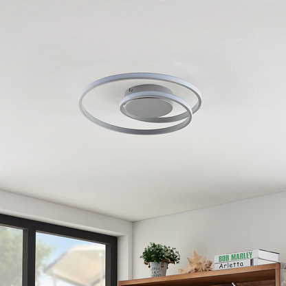 Lindby Kyron LED lubinis šviestuvas, sidabrinis titanas